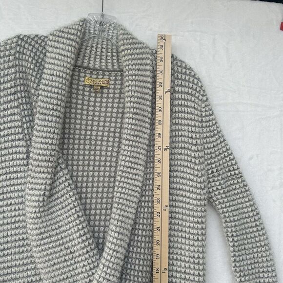 Vera Wang Princess Grey Silver Open Duster Cardigan Sweater Small Shawl Pockets - Picture 4 of 8